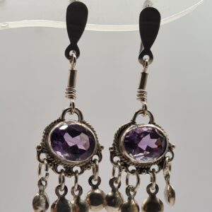 Aros plata y piedra