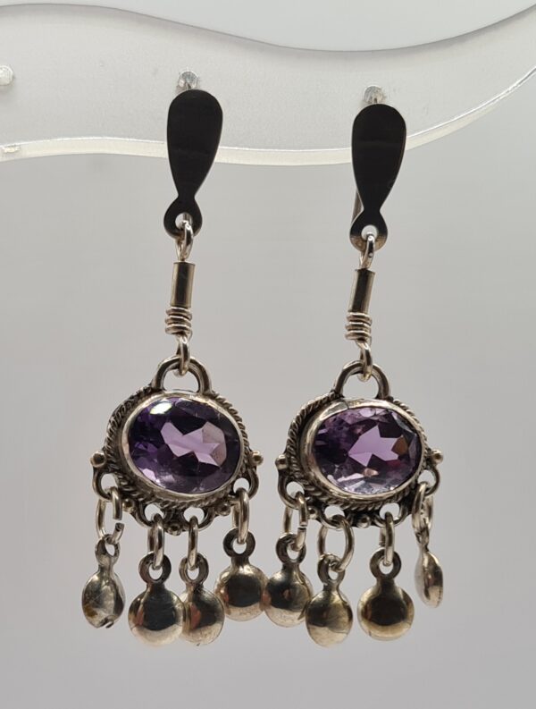 Aros plata y piedra