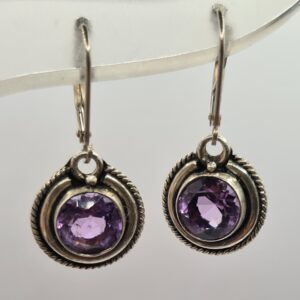 Aros plata y piedra