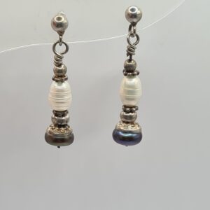 Aros plata y piedra
