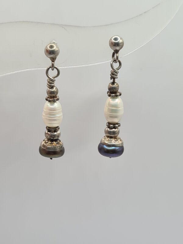 Aros plata y piedra