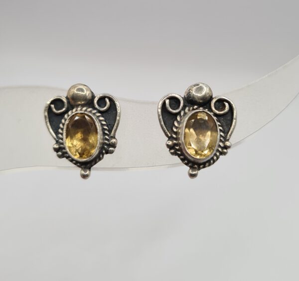 Aros plata y piedra