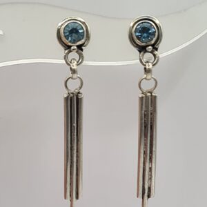 Aros plata y piedra