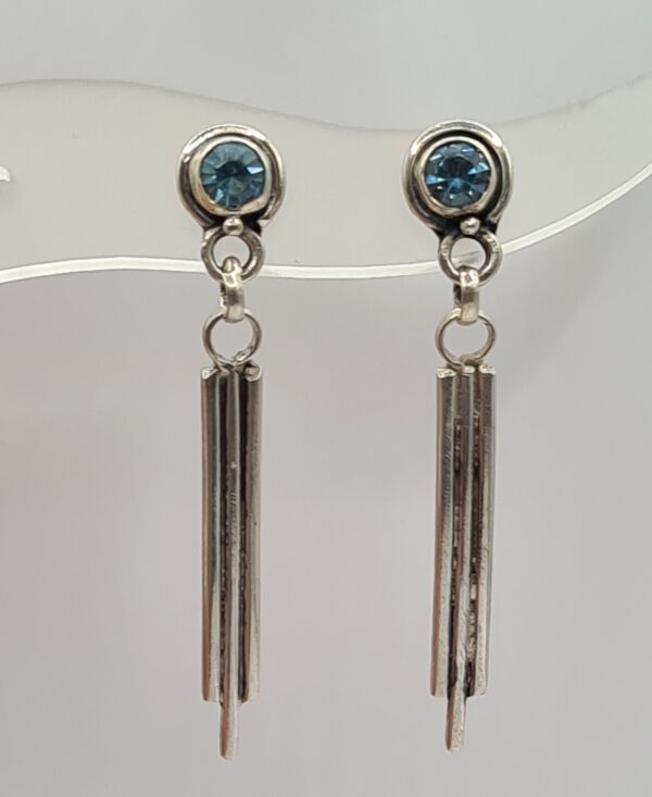 Aros plata y piedra